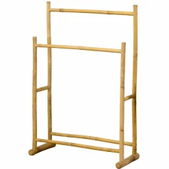 Rangement Salle De Bain|TENDANCE Porte serviette canne de bambou 2 niveaux (H105 cm) Hanoï Naturel