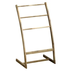 Rangement Salle De Bain|TENDANCE Porte serviette en bois d'acacia 3 niveaux (H81 cm ) Lina Marron