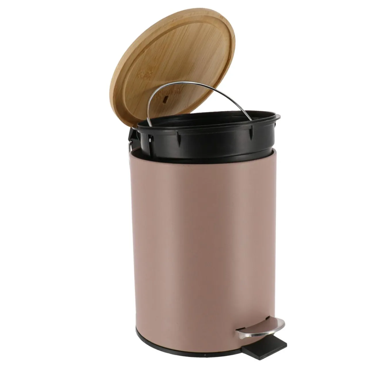 Accessoire Salle De Bain|TENDANCE Poubelle à pédale avec frein de chute Timeless Cappuccino Marron