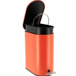 Accessoire Salle De Bain|TENDANCE Poubelle à pédale avec frein de chute Black Line Terre de sienne Rouge brun