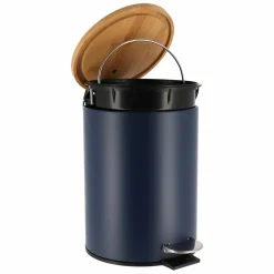 Accessoire Salle De Bain|TENDANCE Poubelle à pédale avec frein de chute Timeless e Bleu