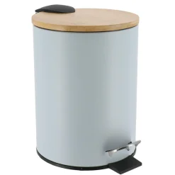 Accessoire Salle De Bain|TENDANCE Poubelle à pédale avec frein de chute Timeless Bleu clair