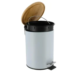 Accessoire Salle De Bain|TENDANCE Poubelle à pédale avec frein de chute Timeless Bleu clair