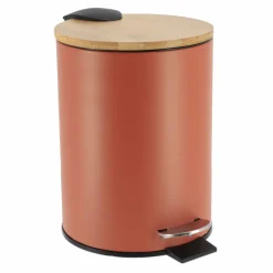 Accessoire Salle De Bain|TENDANCE Poubelle à pédale avec frein de chute Timeless Terracotta