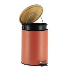 Accessoire Salle De Bain|TENDANCE Poubelle à pédale avec frein de chute Timeless Terracotta