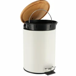 Accessoire Salle De Bain|TENDANCE Poubelle à pédale avec frein de chute Timeless he Blanc