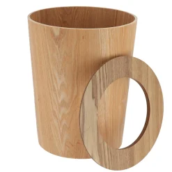 Accessoire Salle De Bain|TENDANCE Poubelle salle de bain façon chêne Scandi Beige