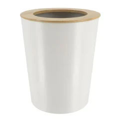 Accessoire Salle De Bain|TENDANCE Poubelle salle de bain 5L Purebamboo Blanc
