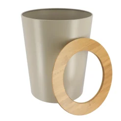 Accessoire Salle De Bain|TENDANCE Poubelle salle de bain 5L Purebamboo Taupe
