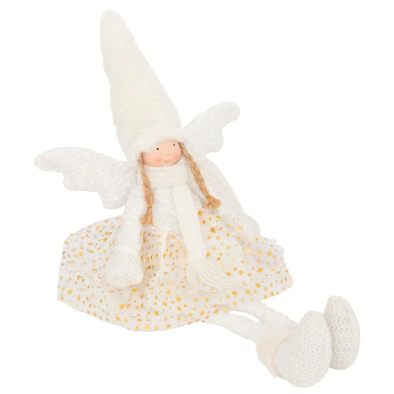 Père Noël, Animaux Et Personnage|JJA Poupée de Noël (H56 cm) Sweet Angel et doré Blanc