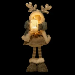Père Noël, Animaux Et Personnage|Déco Et Objet Lumineux|JJA Poupée lumineuse debout (H34 cm) Alice et bougie Bleu Ciel