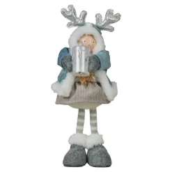 Père Noël, Animaux Et Personnage|Déco Et Objet Lumineux|JJA Poupée lumineuse debout (H34 cm) Alice et bougie Bleu Ciel