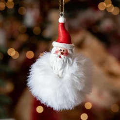 Décoration De Sapin|KAEMINGK Père Noël à suspendre (H8 cm) Doudou Blanc