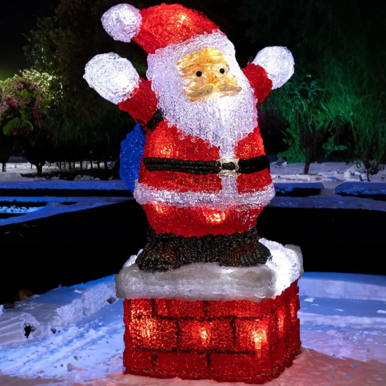 Père Noël, Animaux Et Personnage|Déco Et Objet Lumineux|Feeric Lights & Christmas Père Noël lumineux 40 LED (H30 cm) Gaston Blanc froid