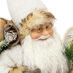 Père Noël, Animaux Et Personnage|FEERIC LIGHTS Père Noël traditionnel (H45 cm) Léon en raquette Blanc