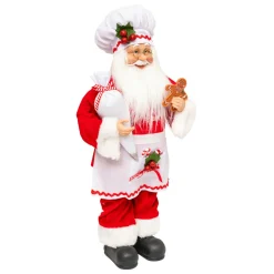 Père Noël, Animaux Et Personnage|JJA Père Noël traditionnel (H45 cm) Gautier le cuisinier Rouge