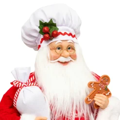 Père Noël, Animaux Et Personnage|JJA Père Noël traditionnel (H45 cm) Gautier le cuisinier Rouge