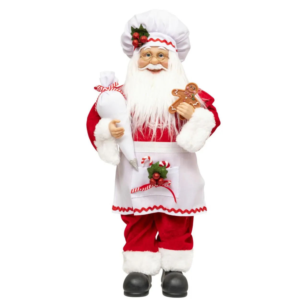 Père Noël, Animaux Et Personnage|JJA Père Noël traditionnel (H45 cm) Gautier le cuisinier Rouge