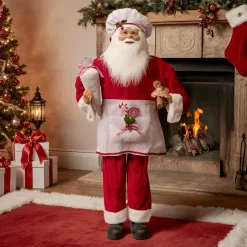 Personnage, Objet Grand Format|Père Noël, Animaux Et Personnage|JJA Père Noël traditionnel (H120 cm) Gautier le cuisinier Rouge