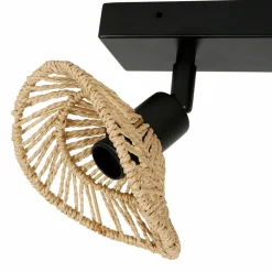 Applique|OSTARIA Rampe de spot 2 abat-jours (L32 cm) Ozana et beige Noir