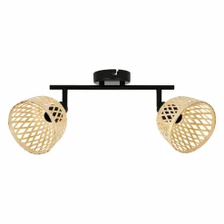 Applique|OSTARIA Rampe de spot 2 abat-jours (L38 cm) Hanoi beige Naturel