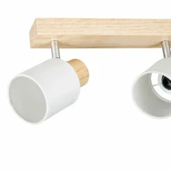 Applique|OSTARIA Rampe de spot 4 abat-jours (L67 cm) Tissu Blanc