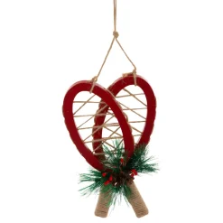 Décoration De Sapin|JJA Raquette à suspendre en bois (H19 cm) Chamonix Rouge