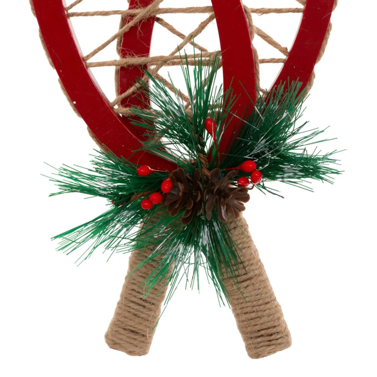 Décoration De Sapin|JJA Raquette à suspendre en bois (H19 cm) Chamonix Rouge