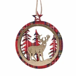 Décoration De Sapin|KAEMINGK Renne à suspendre (H9 cm) Dans la forêt Rouge