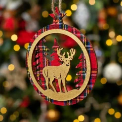 Décoration De Sapin|KAEMINGK Renne à suspendre (H9 cm) Dans la forêt Rouge