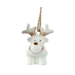 Décoration De Sapin|KAEMINGK Renne de Noël à suspendre (H6 cm) Dolomite Blanc