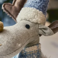 Père Noël, Animaux Et Personnage|KAEMINGK Renne de Noël jambes souples (H51 cm) Stan et fourrure blanche Gris