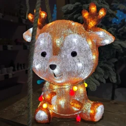 Père Noël, Animaux Et Personnage|Déco Et Objet Lumineux|EMINZA Renne lumineux 72 LED (H38 cm) Baby Coco Multicolore
