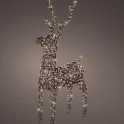 Personnage, Objet Grand Format|Déco Et Objet Lumineux|EMINZA Renne lumineux 400 Micro LED (H160cm) Résine tressée Blanc chaud