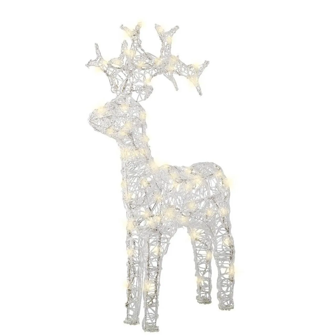 Personnage, Objet Grand Format|Père Noël, Animaux Et Personnage|EMINZA Renne lumineux souple 80 LED (H89 cm) Skoll Blanc chaud