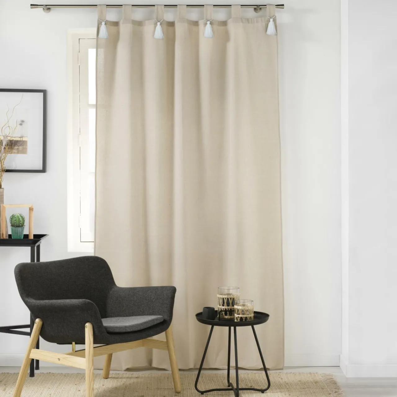 Rideau|douceur d'intu017drieur Rideau à passants coton (140 x 240 cm) Cyrine Beige