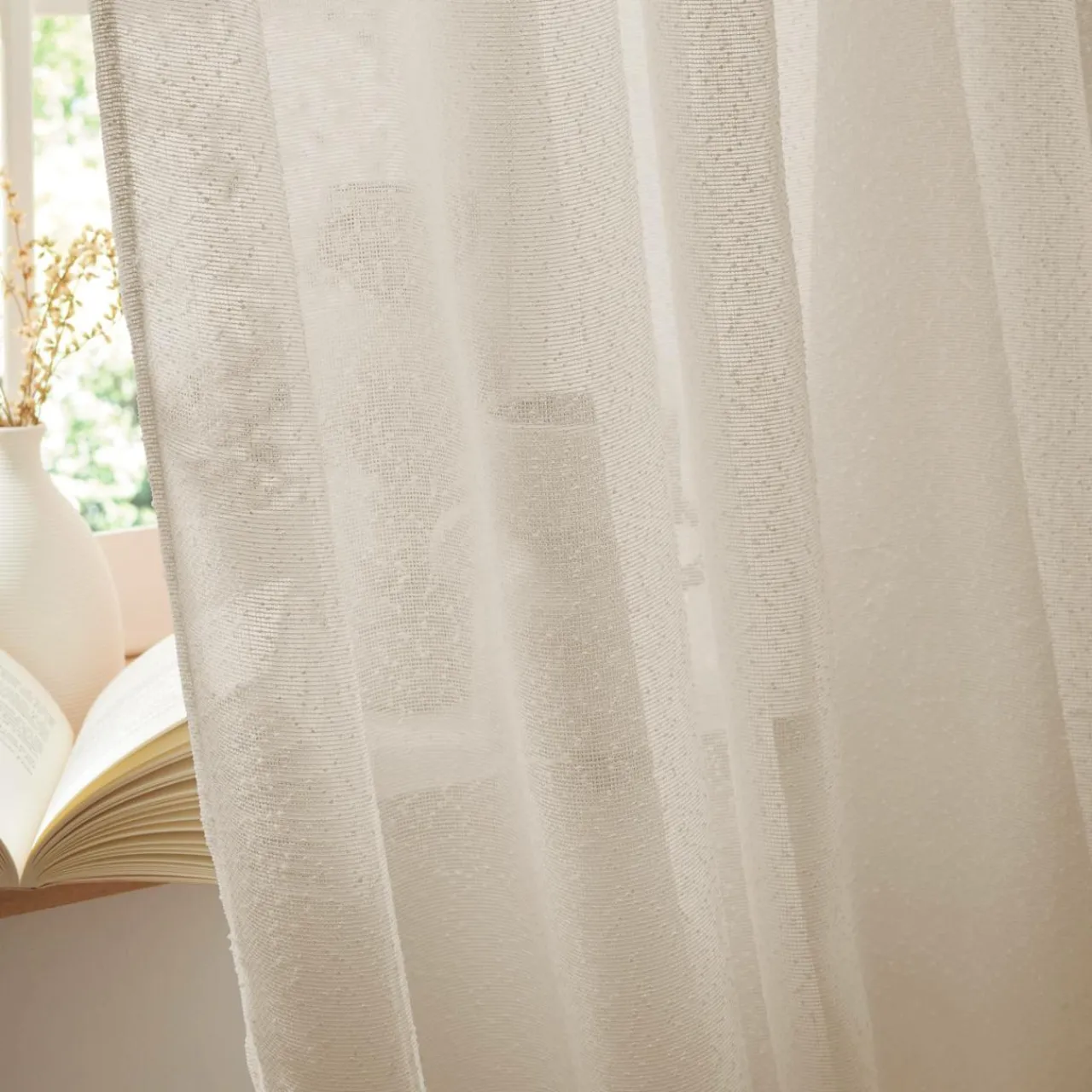 Rideau|EMINZA Rideau ajustable bouclette (140 x 300 cm) Eliott Beige