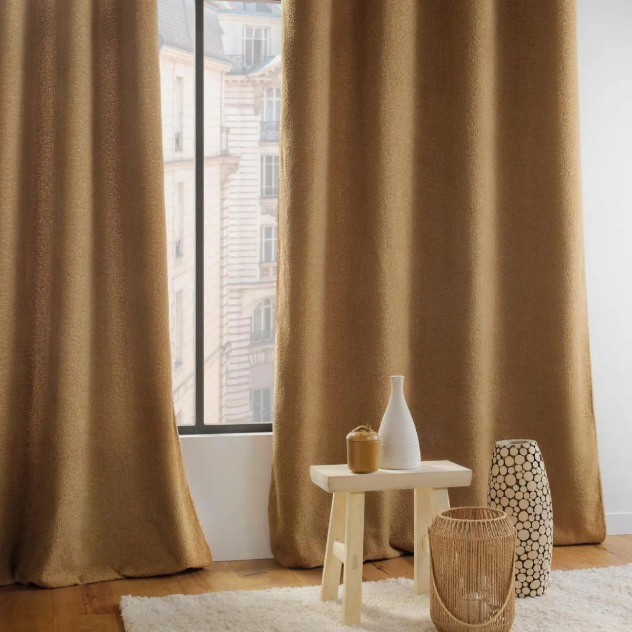 Rideau|DOUCEUR D'INTERIEUR Rideau bouclette (140 x 240 cm) Wooly Camel