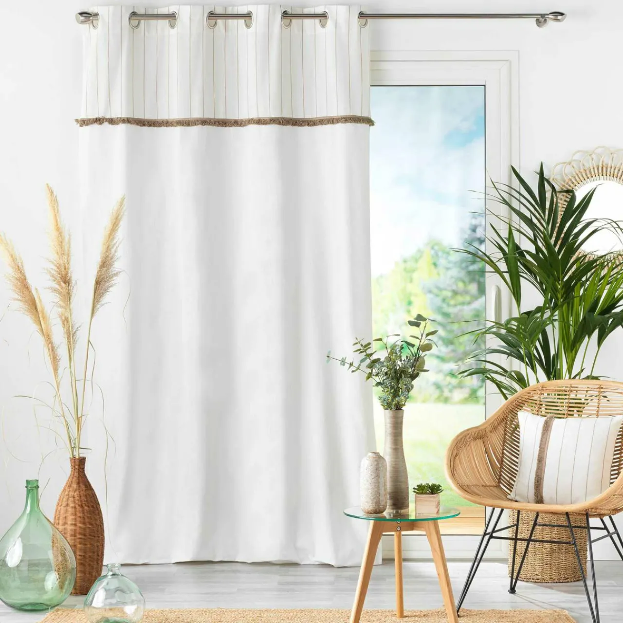 Rideau|DOUCEUR D'INTERIEUR Rideau coton (140 x 240 cm) Alizée Ecru