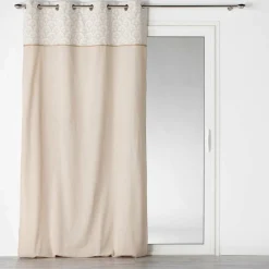 Rideau|DOUCEUR D'INTERIEUR Rideau coton (140 x 240 cm) Bahina Beige
