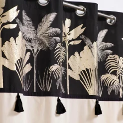 Rideau|DOUCEUR D'INTERIEUR Rideau coton (140 x 240 cm) Karaba Noir