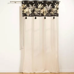Rideau|DOUCEUR D'INTERIEUR Rideau coton (140 x 240 cm) Karaba Noir