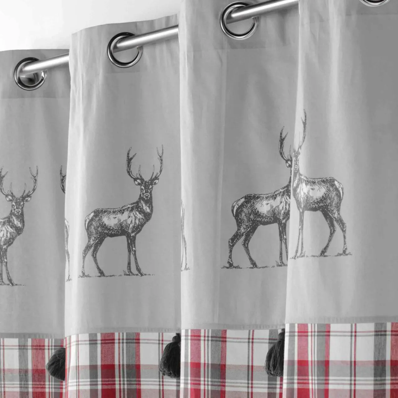 Rideau|EMINZA Rideau coton (140 x 240 cm) Megeve Rouge