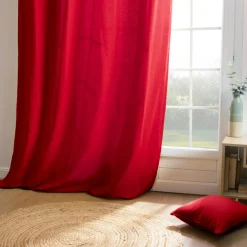 Rideau|EMINZA Rideau coton (140 x 260 cm) Pixel Rouge
