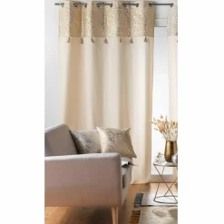 Rideau|DOUCEUR D'INTERIEUR Rideau coton (140 x 240 cm) Solea Or