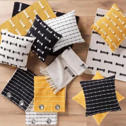 Rideau|DOUCEUR D'INTERIEUR Rideau coton recyclé (140 x 240 cm) Linechic Noir