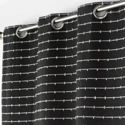 Rideau|DOUCEUR D'INTERIEUR Rideau coton recyclé (140 x 240 cm) Linechic Noir