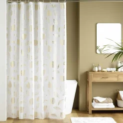 Accessoire Salle De Bain|Rideau De Douche|douceur d'intu017drieur Rideau de douche à anneaux (180 x 200 cm) Joya Blanc