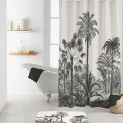 Accessoire Salle De Bain|Rideau De Douche|douceur d'intu017drieur Rideau de douche à anneaux (180 x 200 cm) Cocoty Noir