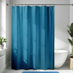 Accessoire Salle De Bain|Rideau De Douche|TENDANCE Rideau de douche à anneaux (180 x 200 cm) Diamants Bleu canard